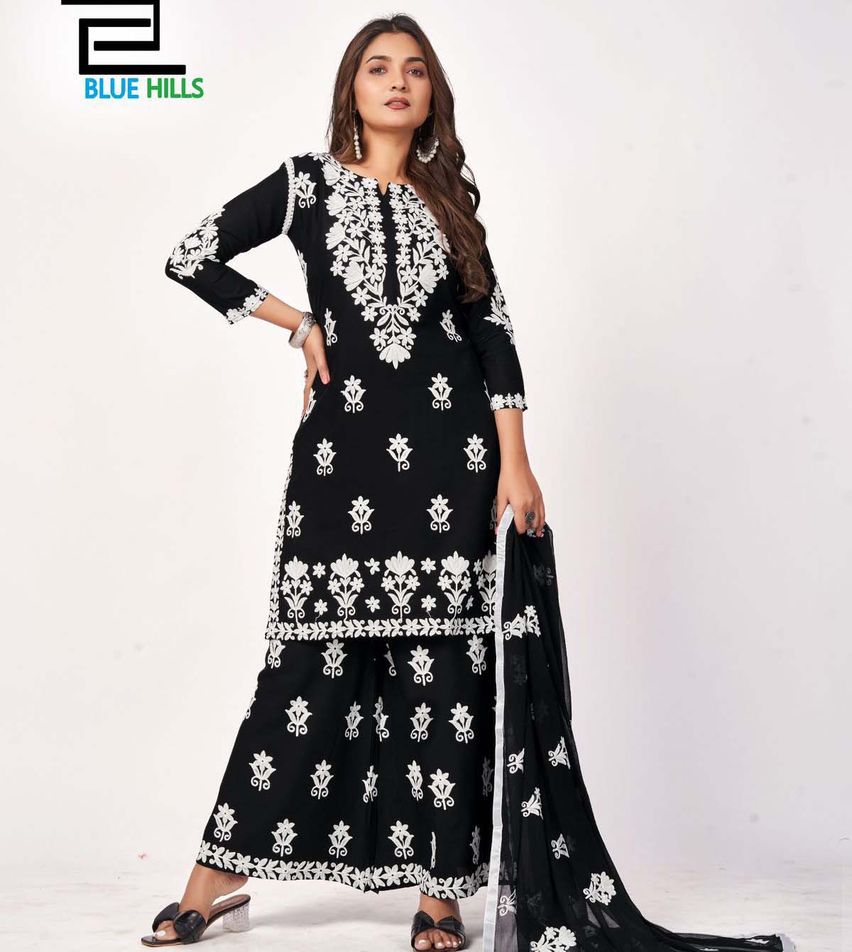Blue Hills Black And White Vol 10 Rayon Wholesale Readymade Salwar Suit Catalog