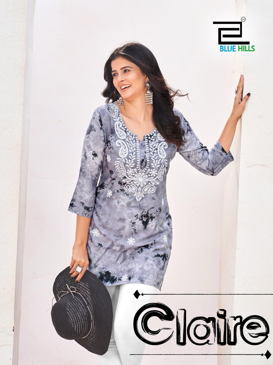 Blue Hills CLAIRE Heavy Rayon Embroidered Short Top Wholesale Catalog