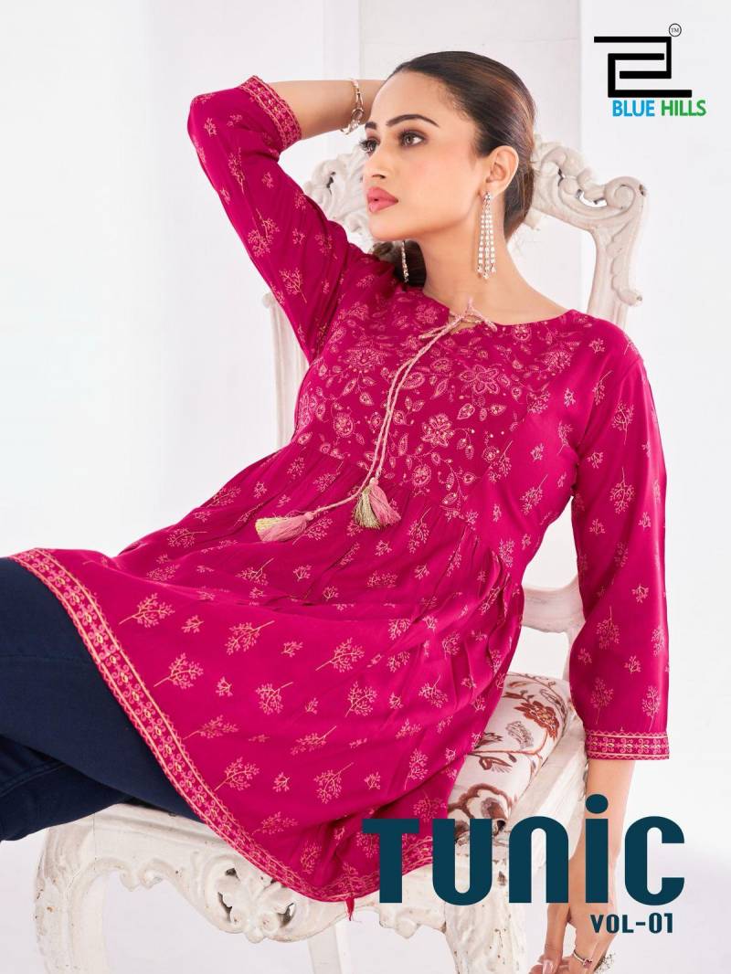 Blue Hills Tunic Vol 1 Rayon Wholesale Short Top Catalog