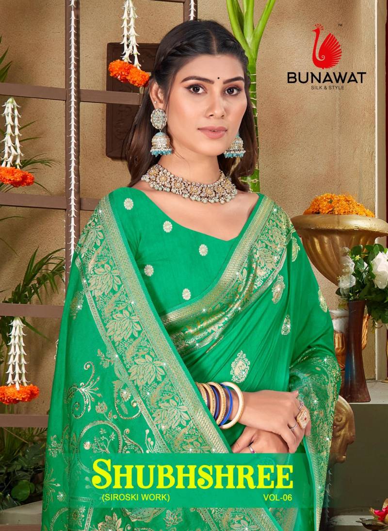 Bunawat Shubhshree Vol 6 Silk Wholesale Latest Designer Sarees Catalog