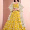 Buy Alizeh by Mehvish – Mustard Yellow Embroidered Lehenga