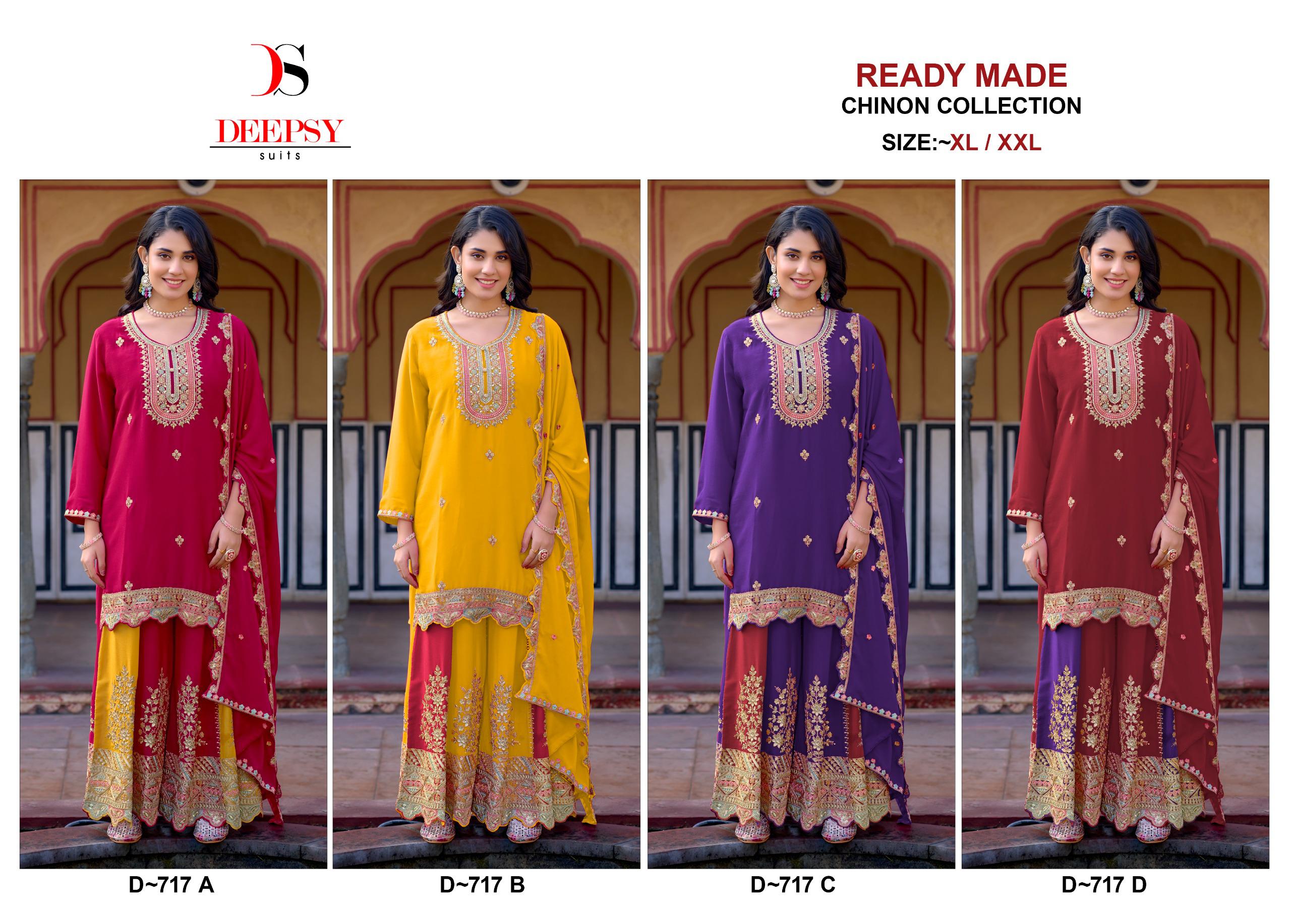 Deepsy D 717 Chinon Embroidered Wholesale Pakistani Readymade Salwar Suit Catalog - Image 6