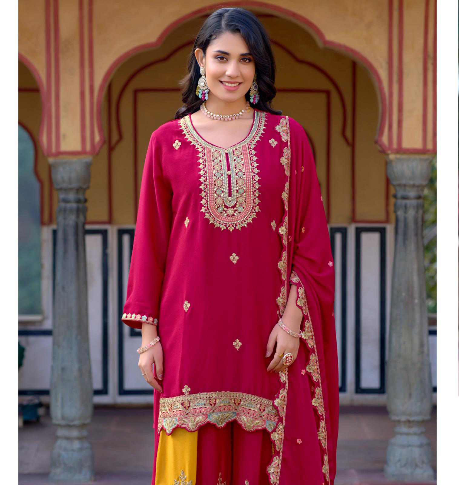 Deepsy D 717 Chinon Embroidered Wholesale Pakistani Readymade Salwar Suit Catalog