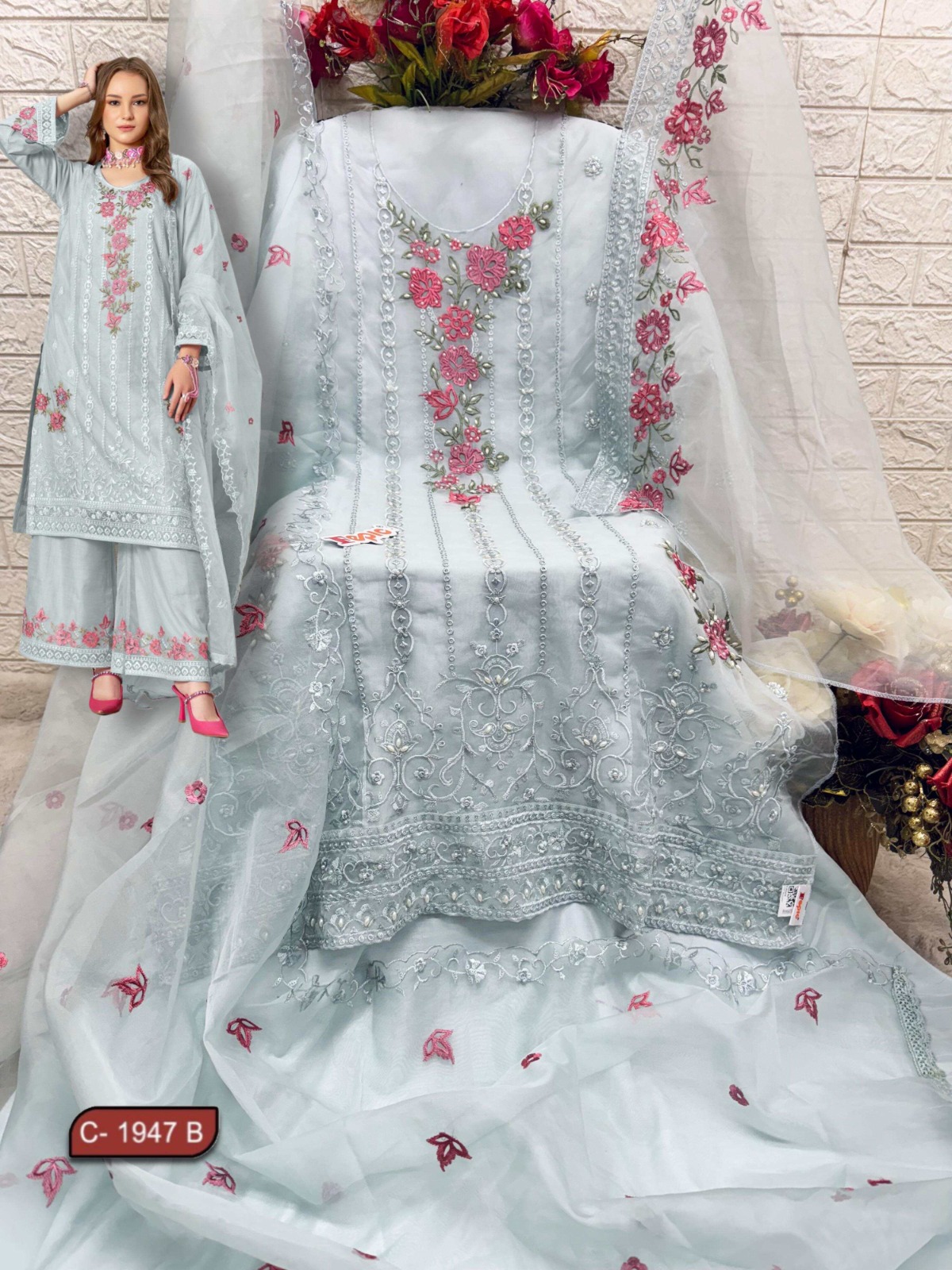 Fepic 1947 Organza Wholesale Pakistani Eid Collection - Image 6