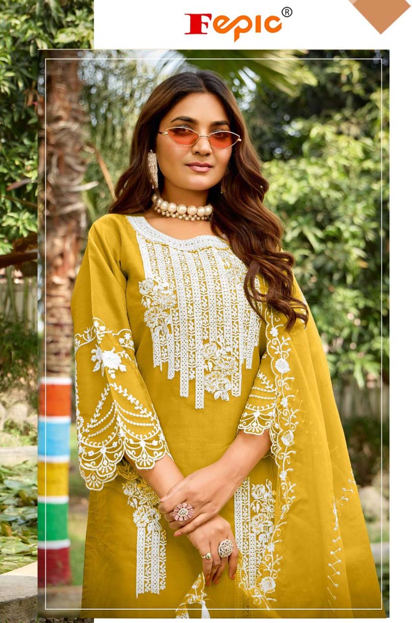 Fepic 1954 Organza Wholesale Pakistani Salwar Suit Catalog