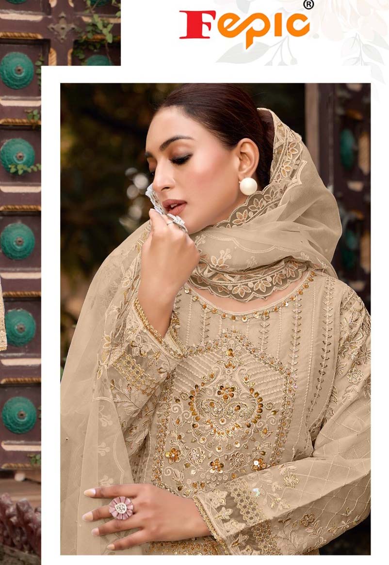 Fepic Cn333 Organza Wholesale Pakistani Salwar Suit Catalog