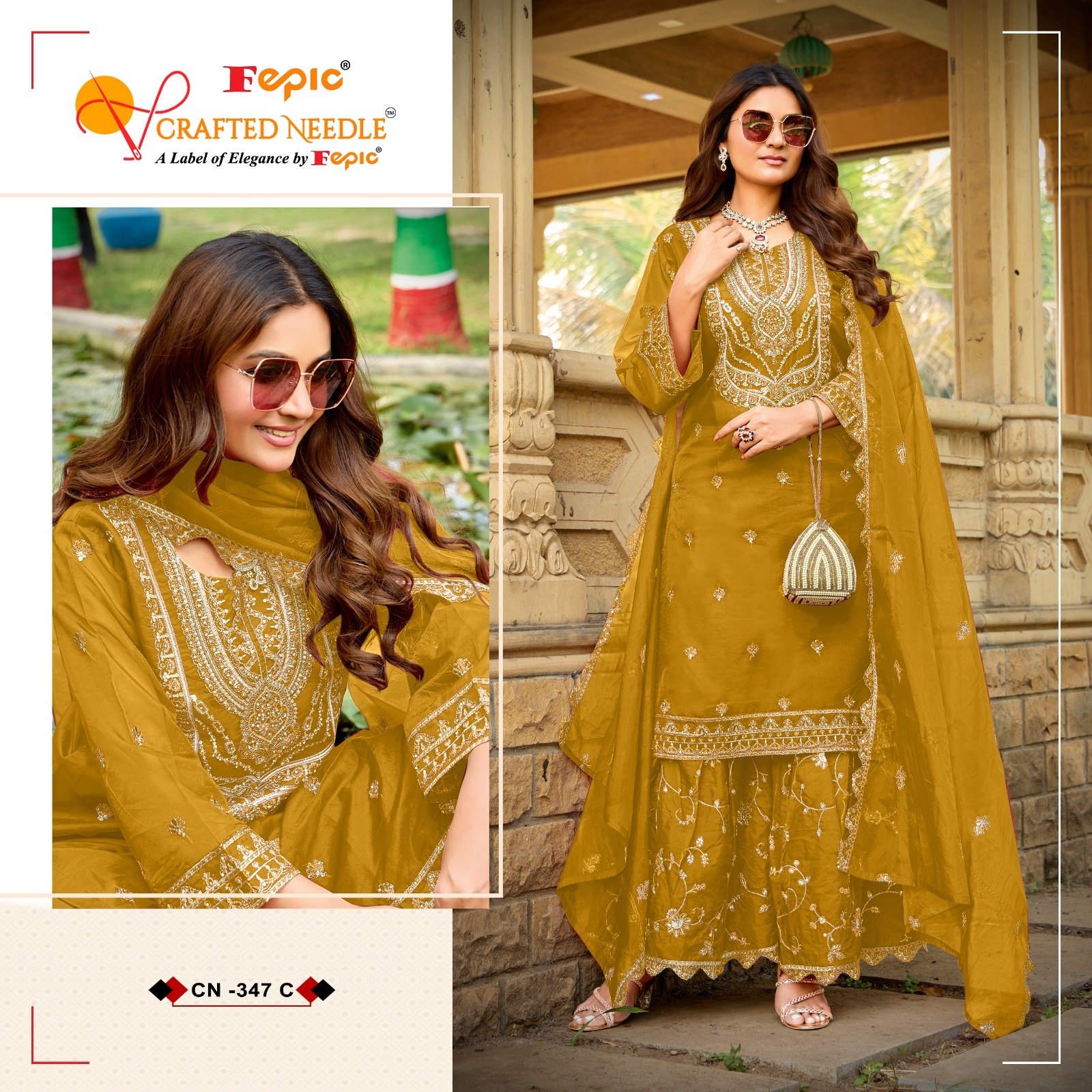 Fepic Cn347 Organza Wholesale Pakistani Readymade Salwar Suit Catalog - Image 4