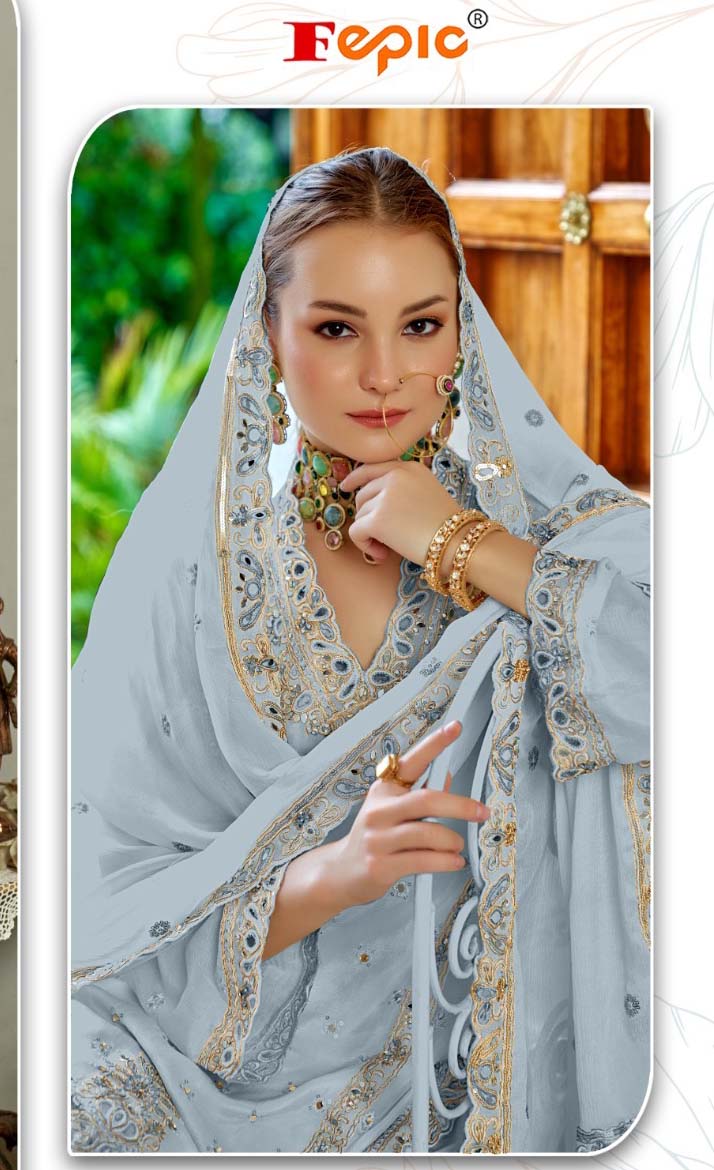 Fepic Cn977 Chinon Heavy Embroidered Wholesale Pakistani Eid Collection