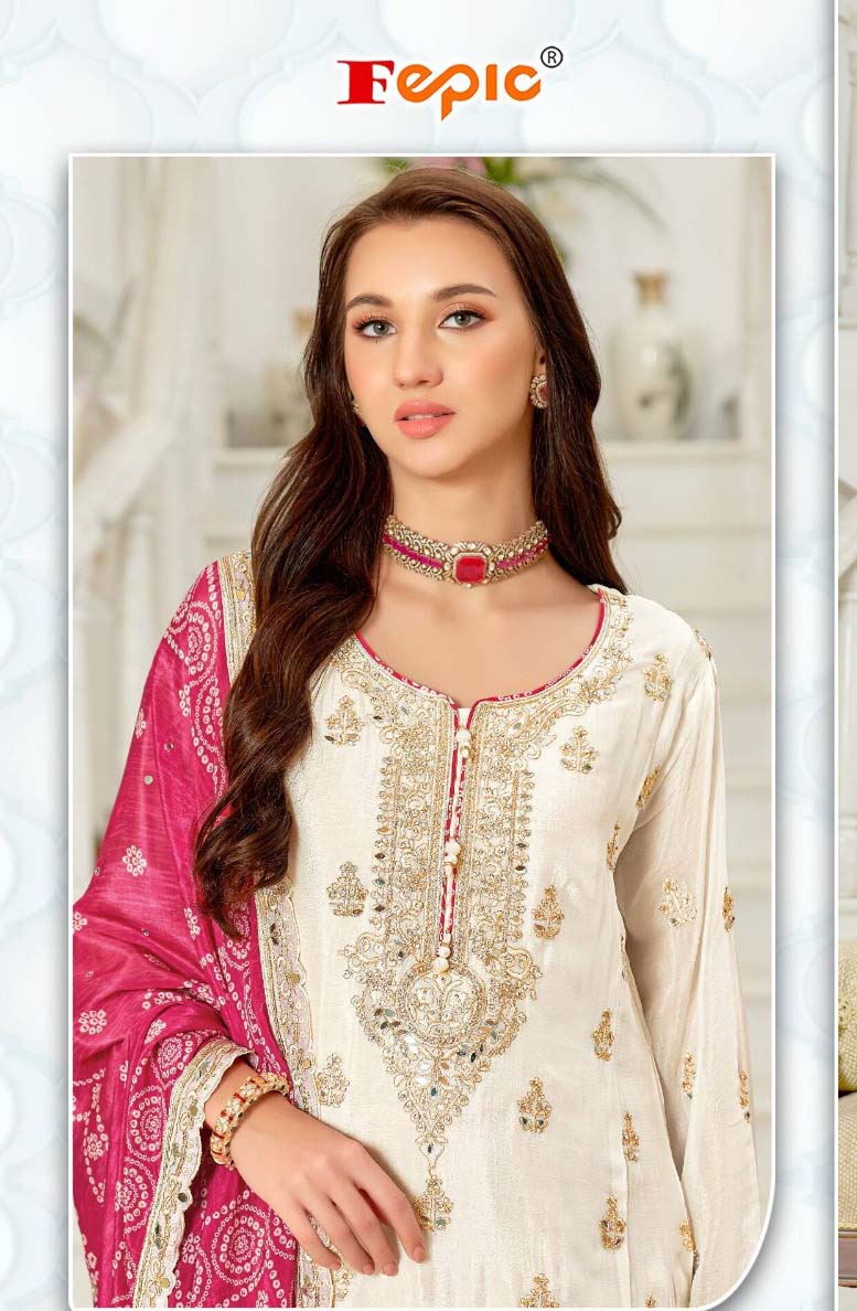 Fepic Cn979 Chinon Heavy Embroidered Wholesale Pakistani Eid Collection