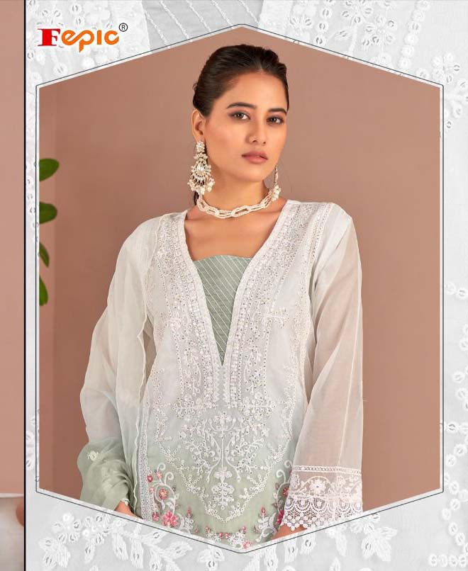 Fepic Ir 21202 Organza Embroidered Wholesale Pakistani Eid Collection