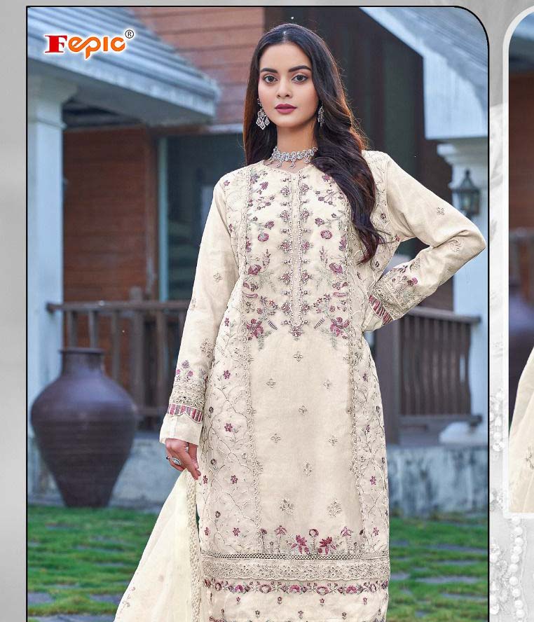 Fepic Ir 21204 Abc Organza Embroidered Wholesale Pakistani Eid Collection