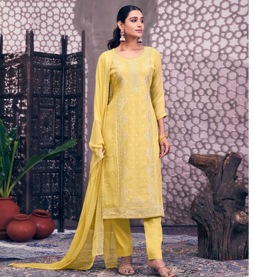 Four Dots Dhriti Viscose Organza Wholesale Designer Dress Material Collection