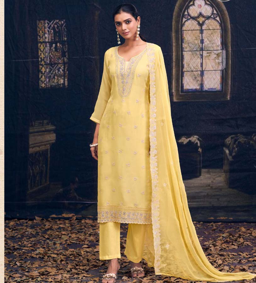 Four Dots Gianna Viscose Glass Organza Wholesale Designer Dress Material Catalog