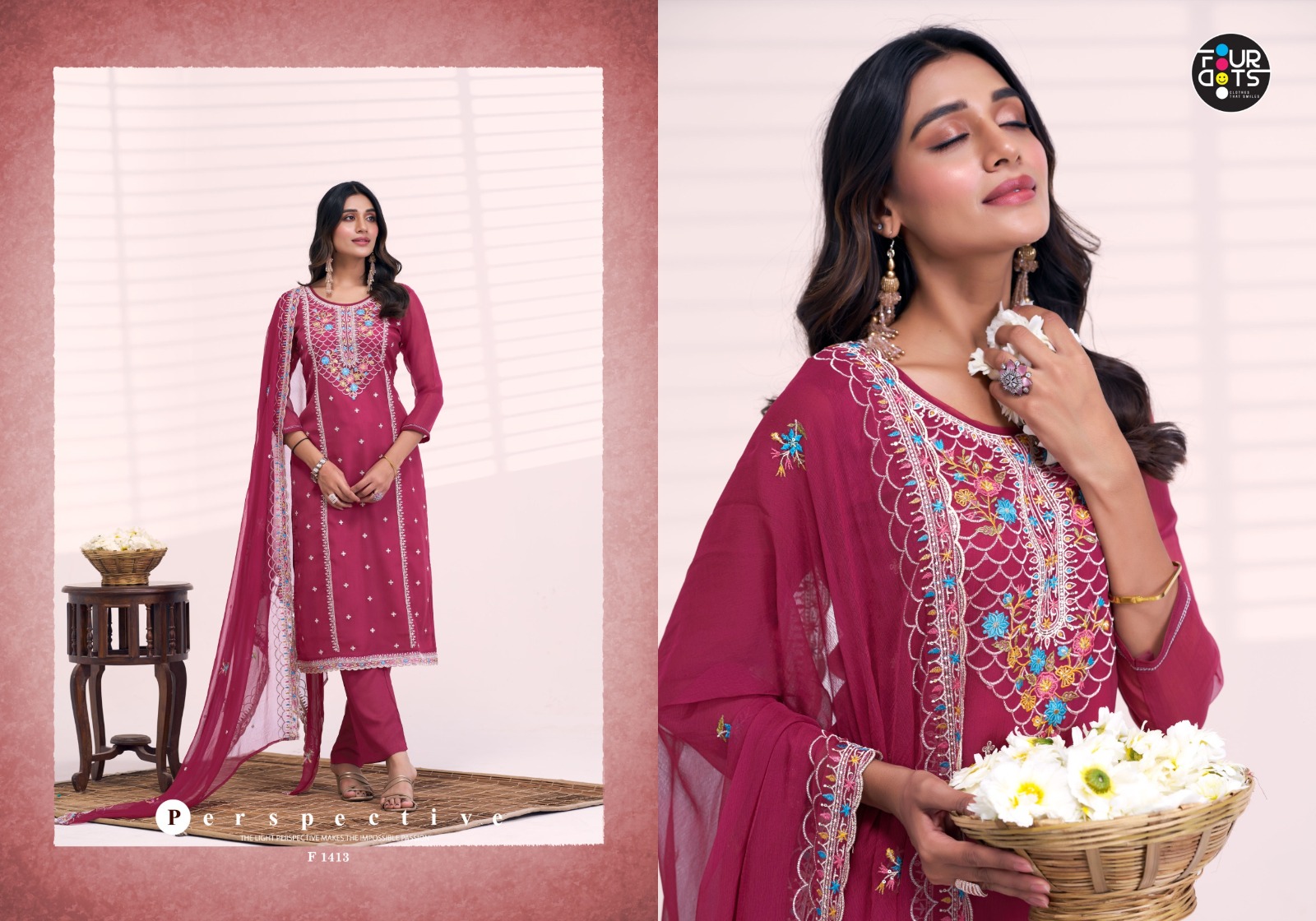 Four Dots Santoor Viscos Organza Wholesale Designer Salwar Suit Catalog - Image 4