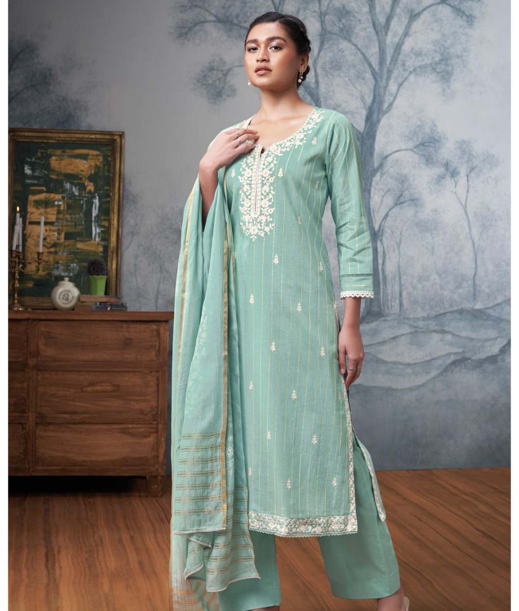 Ganga Arika 2693 Premium Cotton Jari Solid Wholesale Fancy Salwar Suit Catalog