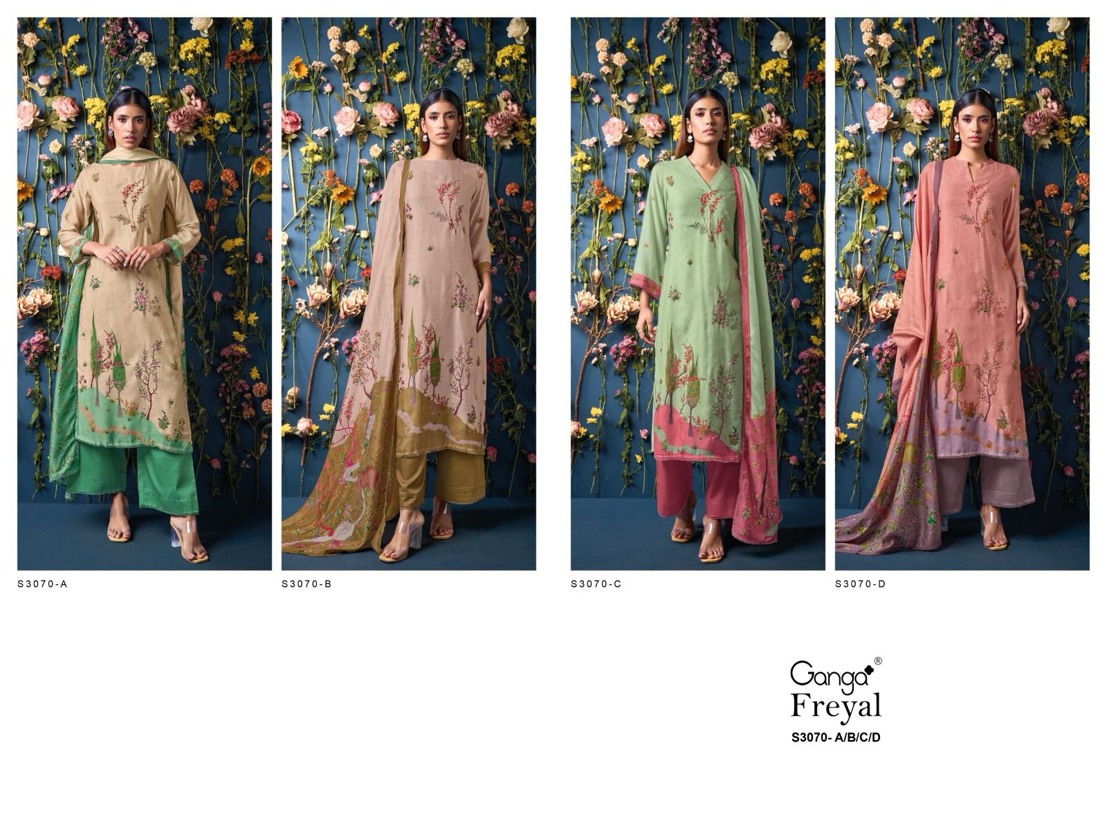 Ganga Freyal Bemberg Silk Printed Wholesale Fancy Salwar Suit Collection - Image 6