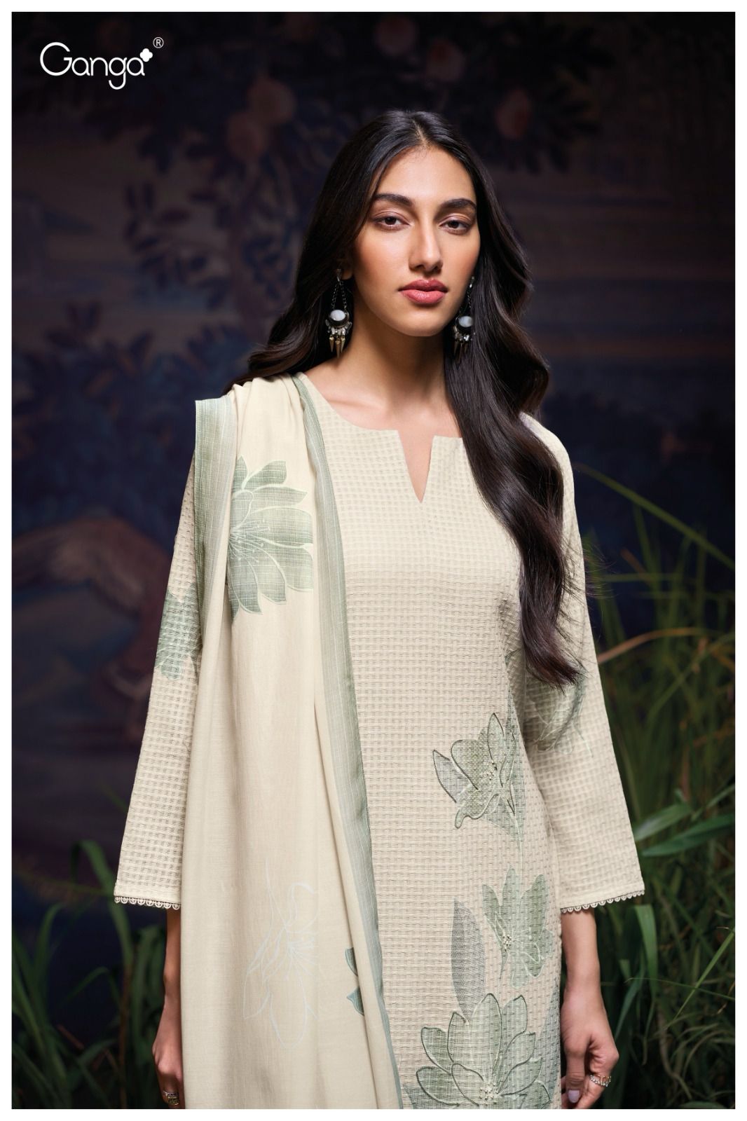 Ganga Geva 3382 Cotton Dobby Embroidered Suit – Wholesale