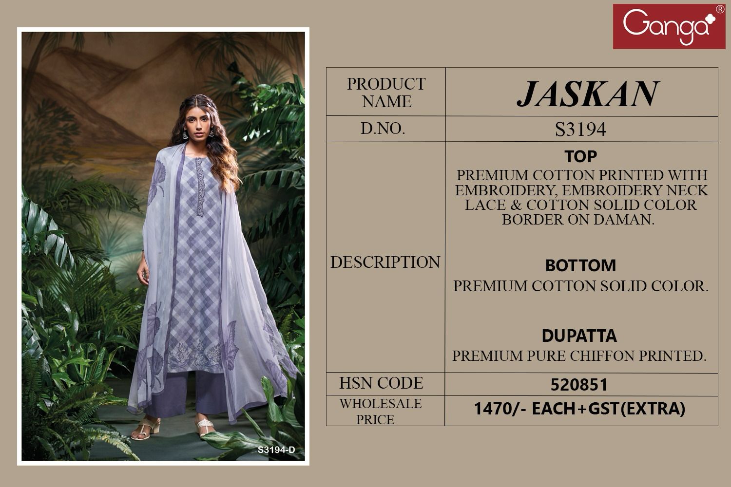 Ganga Jaskan Cotton Printed Wholesale Salwar Suit Collection - Image 5