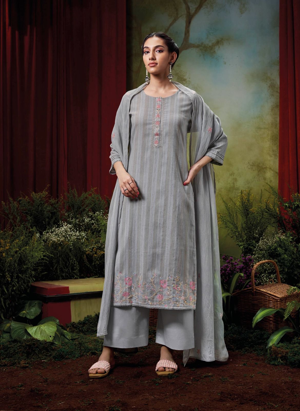 Ganga Sahaswara Premium Hand Loom Cotton Jacouard Wholesale Fancy Salwar Suit Catalog - Image 3