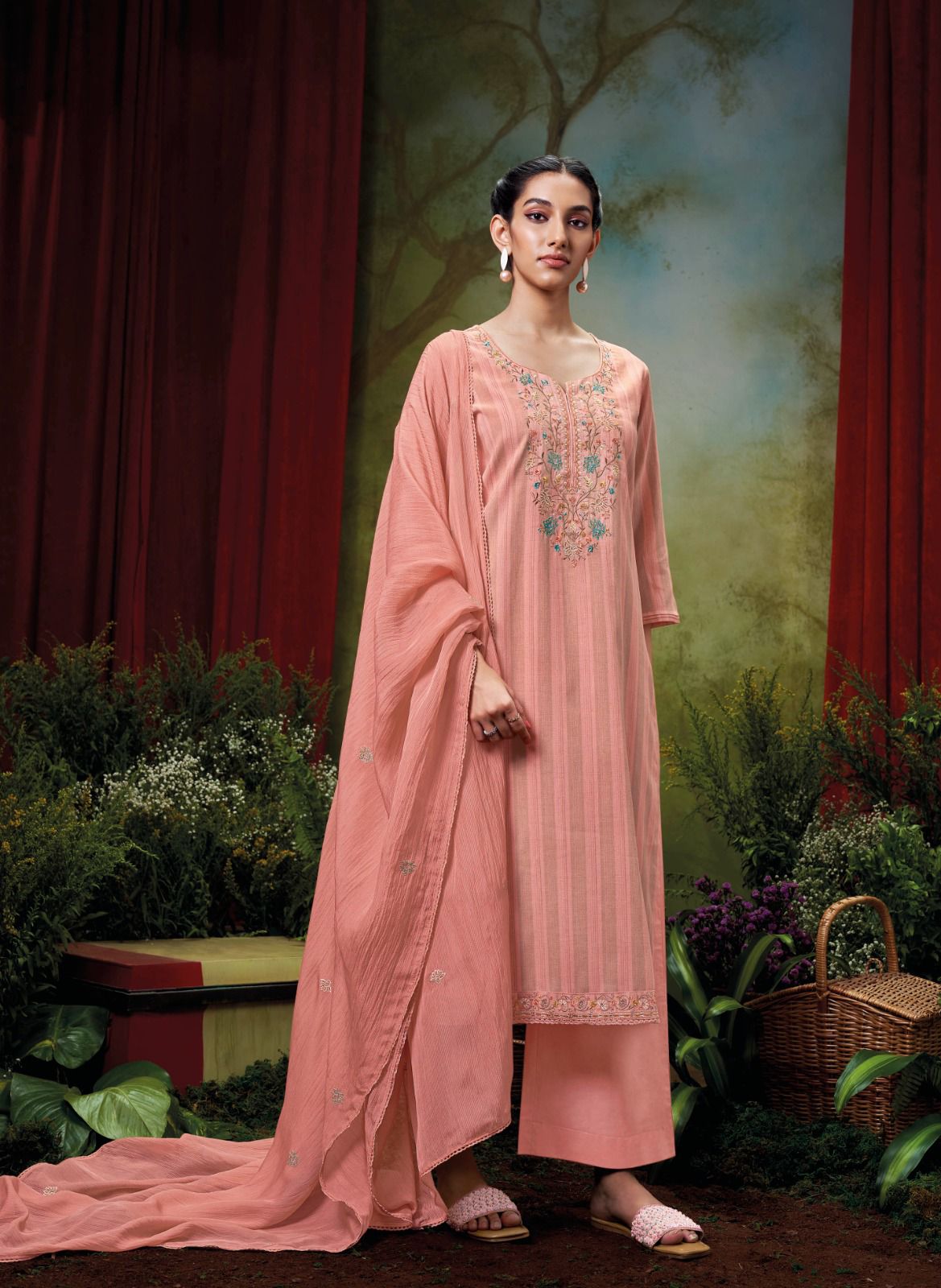 Ganga Sahaswara Premium Hand Loom Cotton Jacouard Wholesale Fancy Salwar Suit Catalog - Image 7