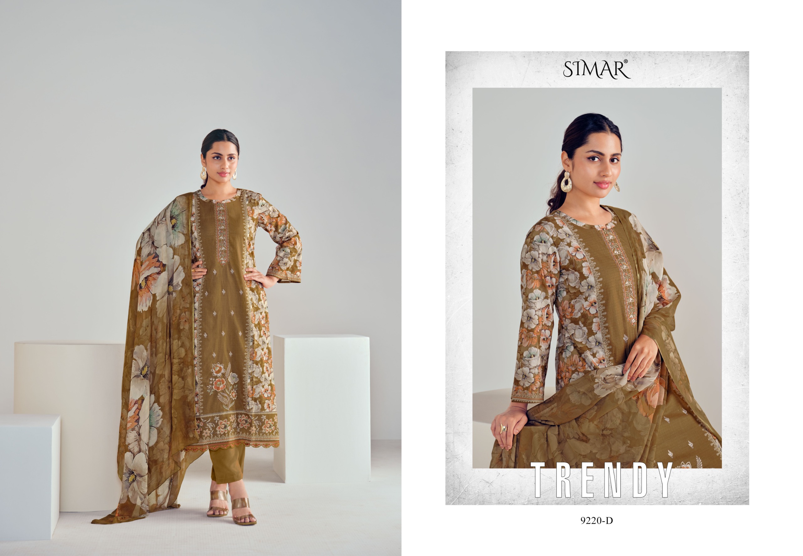 Glossy Aiza Premium Cotton Embroidered Suit with Muslin Dupatta - Image 4