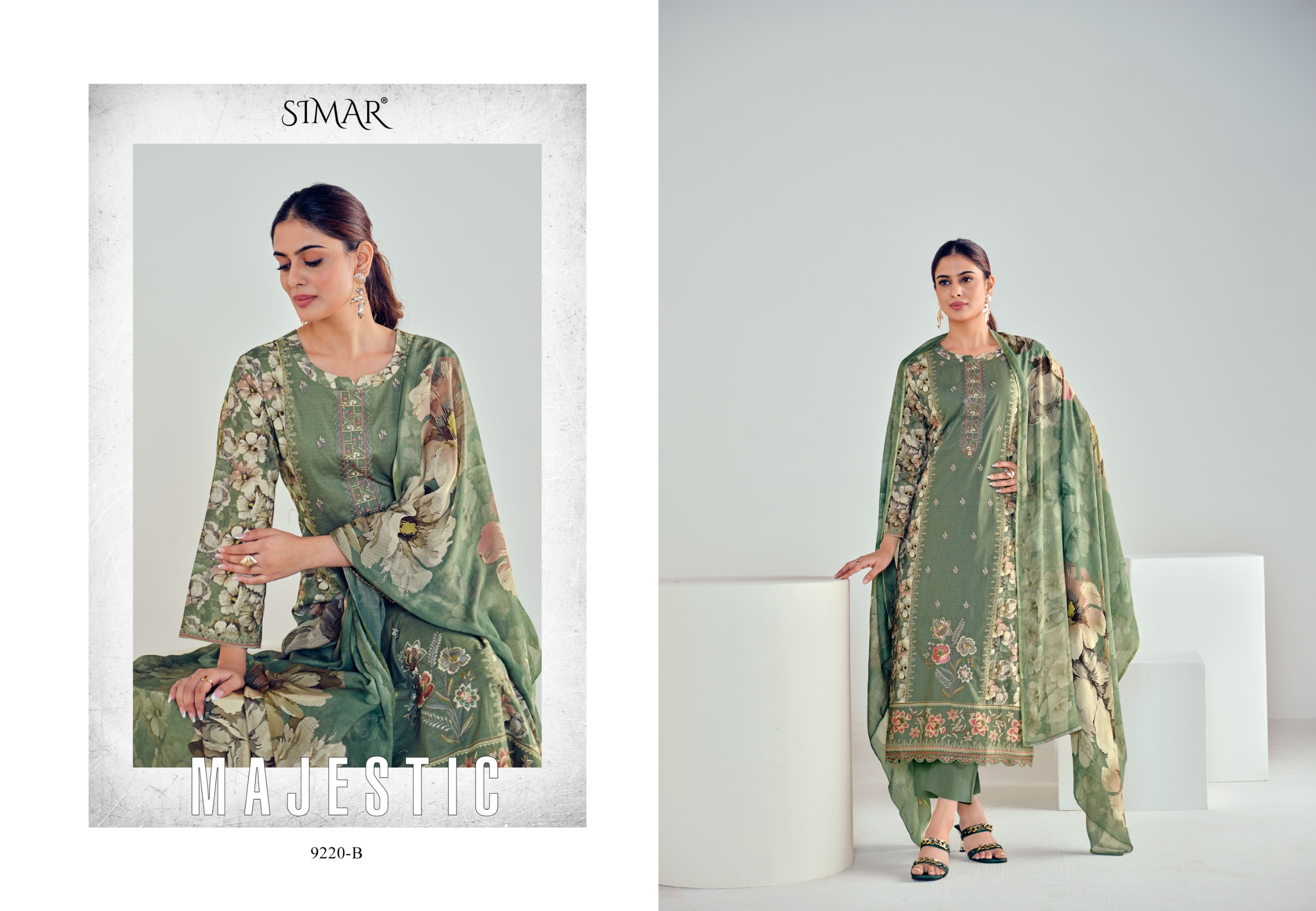 Glossy Aiza Premium Cotton Embroidered Suit with Muslin Dupatta - Image 5