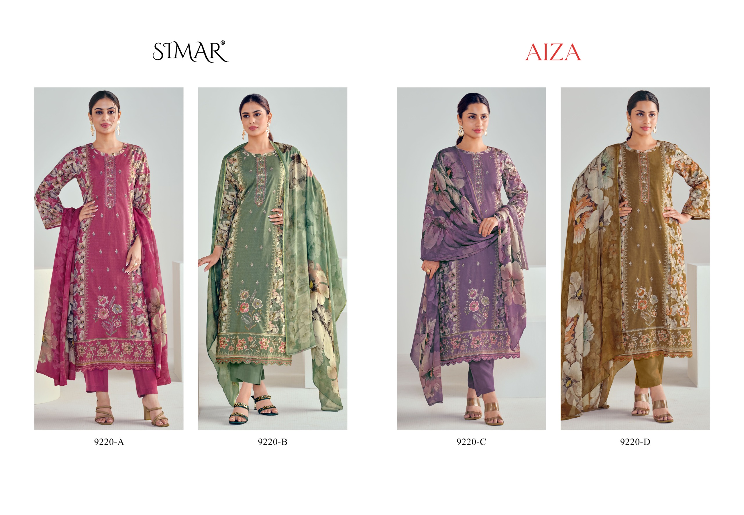 Glossy Aiza Premium Cotton Embroidered Suit with Muslin Dupatta - Image 6