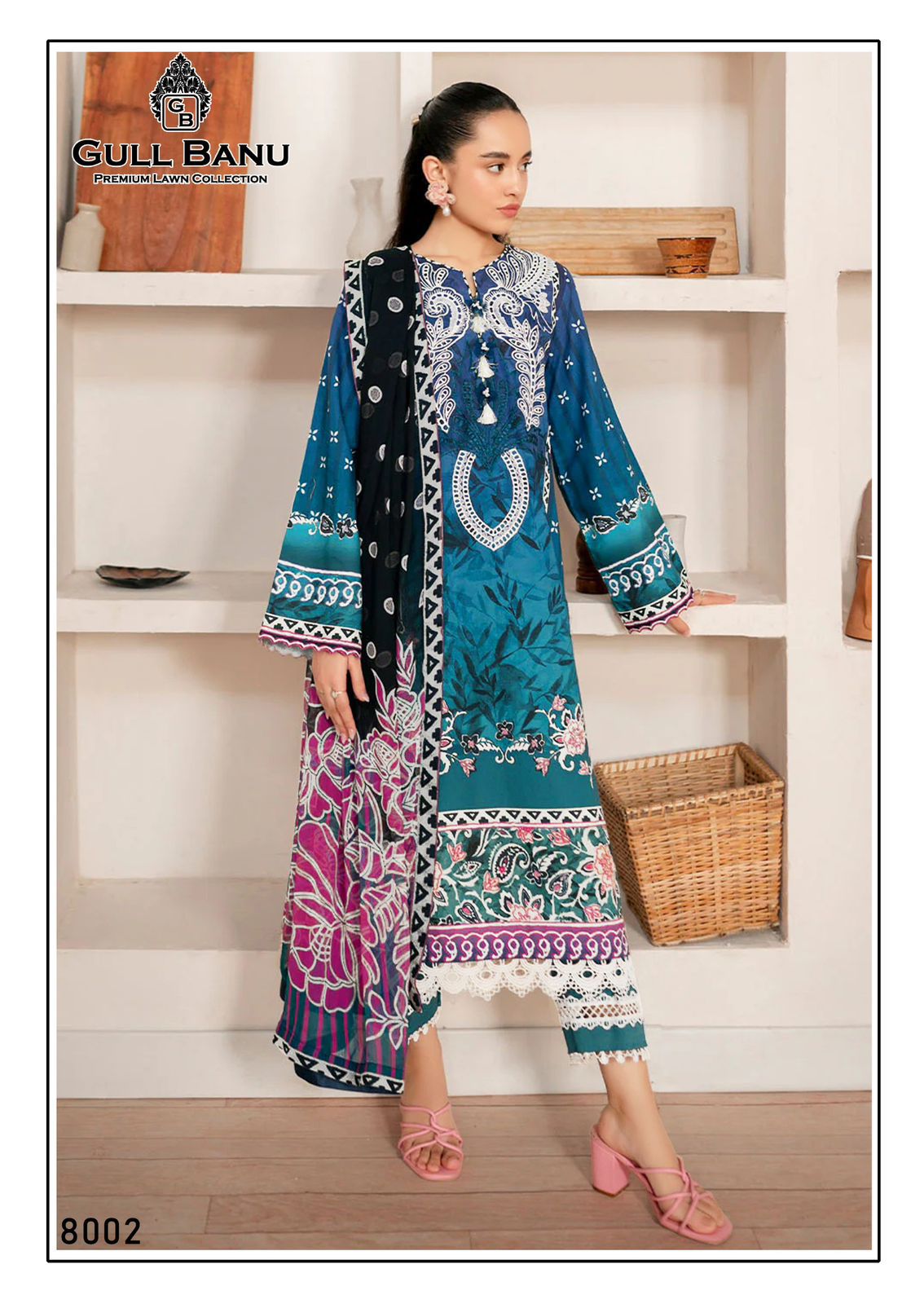 Gull A Ahmed Gull Banu Vol 8 Lawn Cotton Wholesale Pakistani Salwar Suit Catalog - Image 2