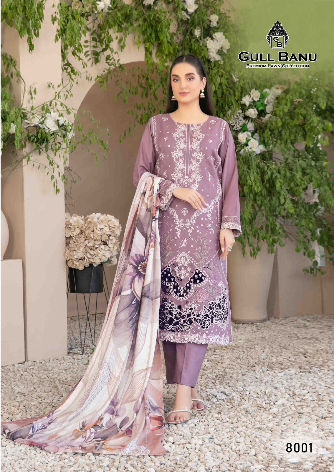 Gull A Ahmed Gull Banu Vol 8 Lawn Cotton Wholesale Pakistani Salwar Suit Catalog - Image 5