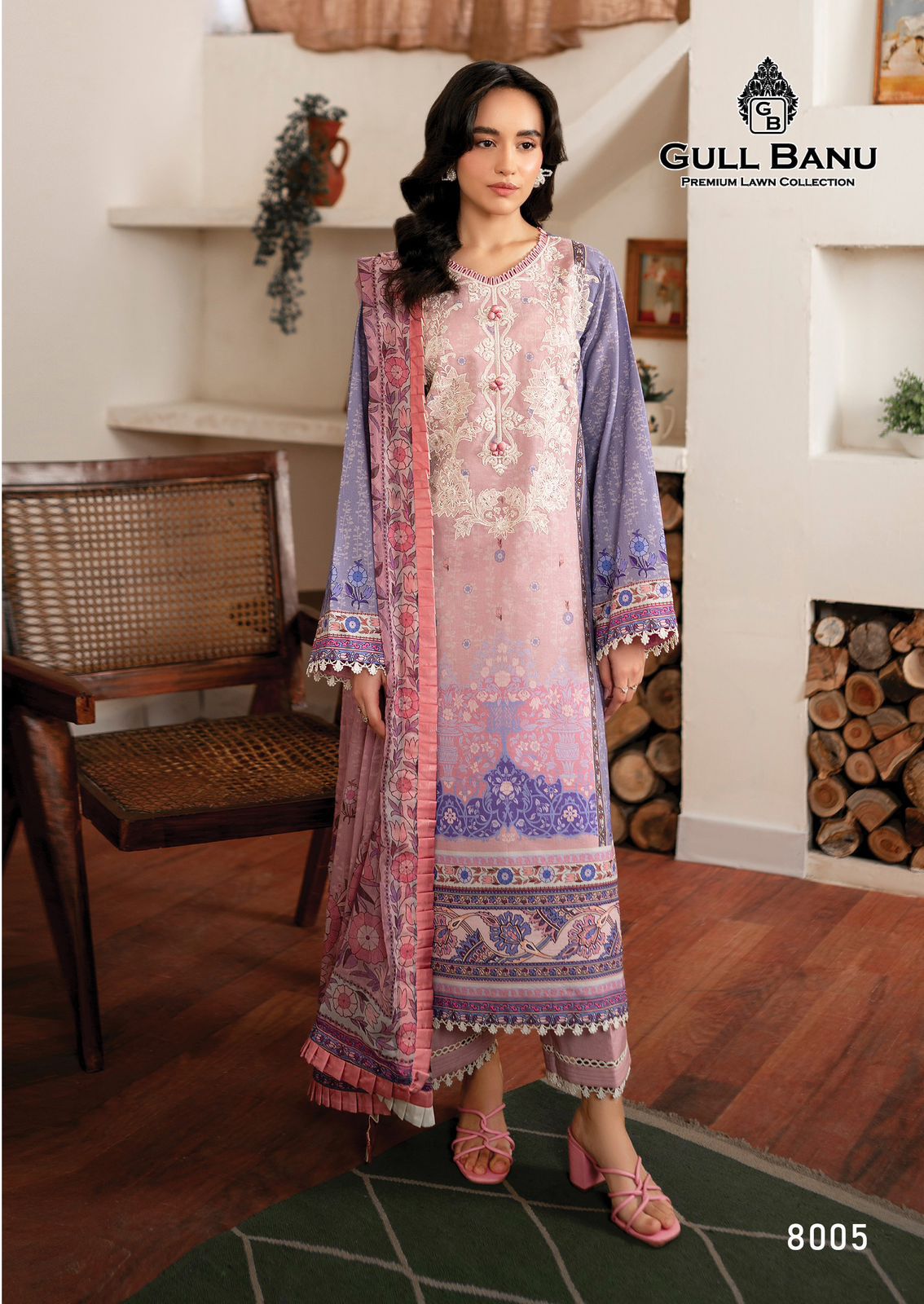 Gull A Ahmed Gull Banu Vol 8 Lawn Cotton Wholesale Pakistani Salwar Suit Catalog - Image 6
