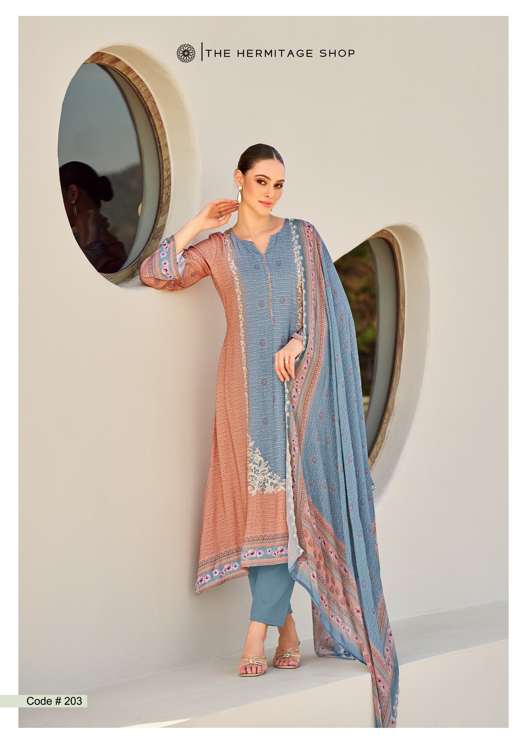 Hermitage Bandhej Vol 2 Digital Printed Wholesale Dress Material Collection - Image 3