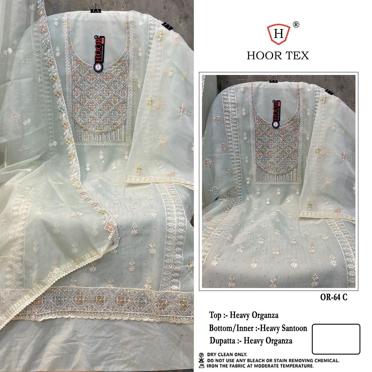 Hooe Tex Or-64,A To D Heavy Organza Wholesale Pakistani Salwar Suit Catalog - Image 3