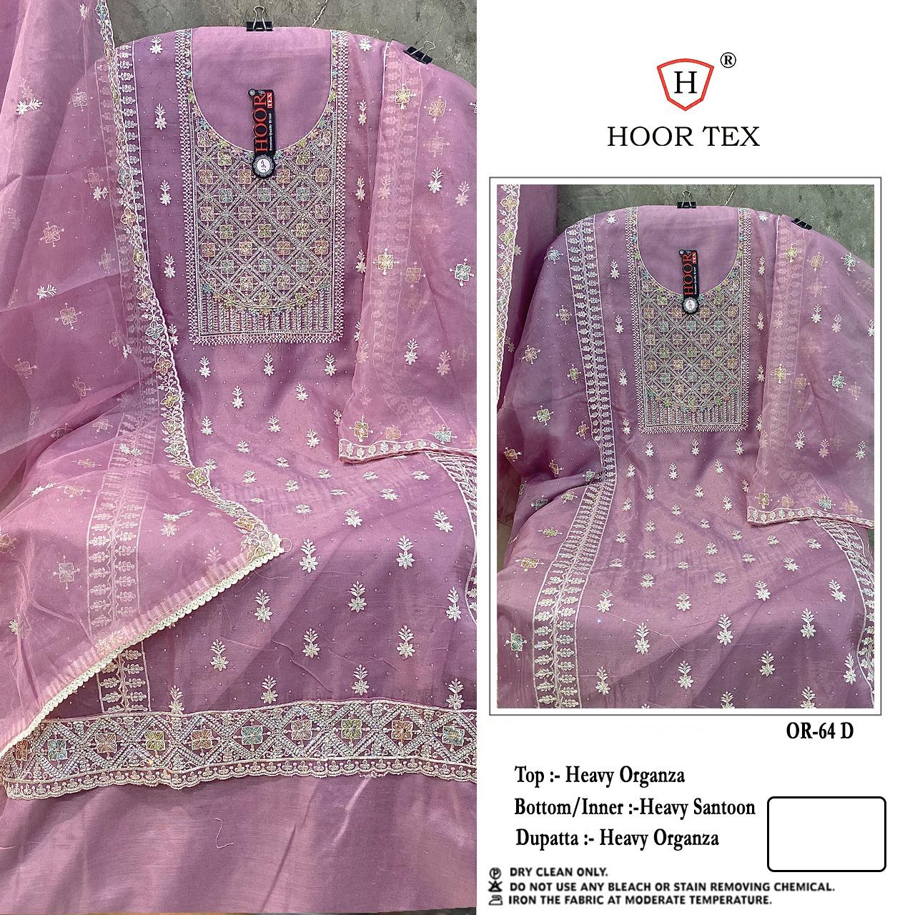 Hooe Tex Or-64,A To D Heavy Organza Wholesale Pakistani Salwar Suit Catalog - Image 6