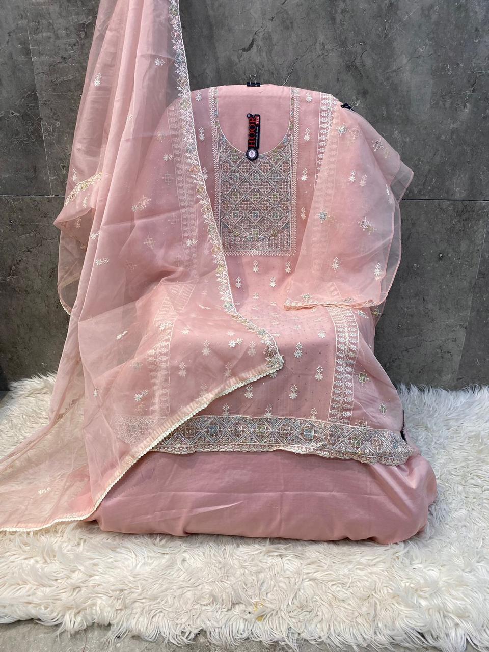 Hooe Tex Or-64,A To D Heavy Organza Wholesale Pakistani Salwar Suit Catalog - Image 8