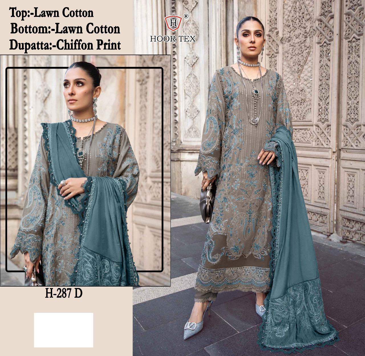 Hoor Tex H-287 A To D Heavy Rayon Wholesale Pakistani Salwar Suit Catalog - Image 3