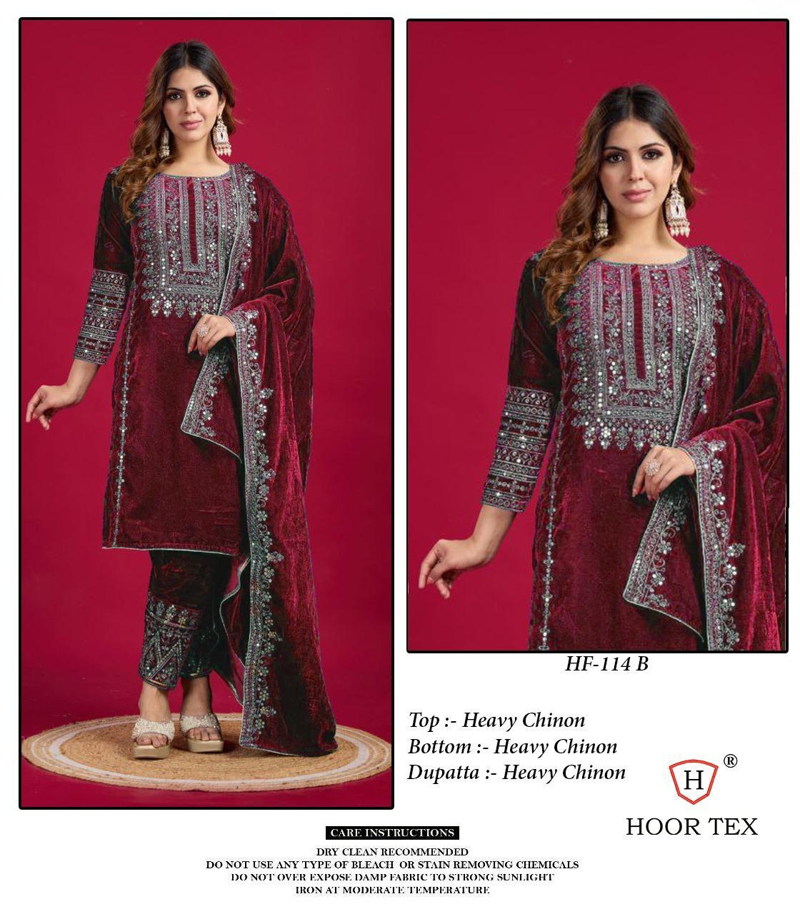 Hoor Tex Hf-114,A To D Heavy Chinon Wholesale Pakistani Readymade Eid Collection - Image 2