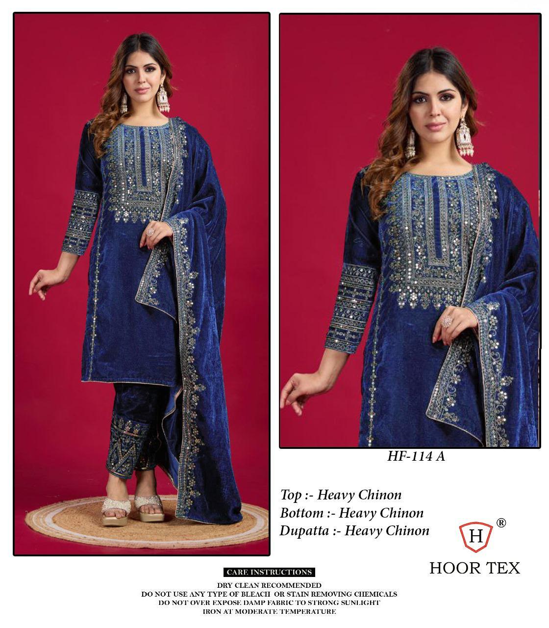Hoor Tex Hf-114,A To D Heavy Chinon Wholesale Pakistani Readymade Eid Collection - Image 3