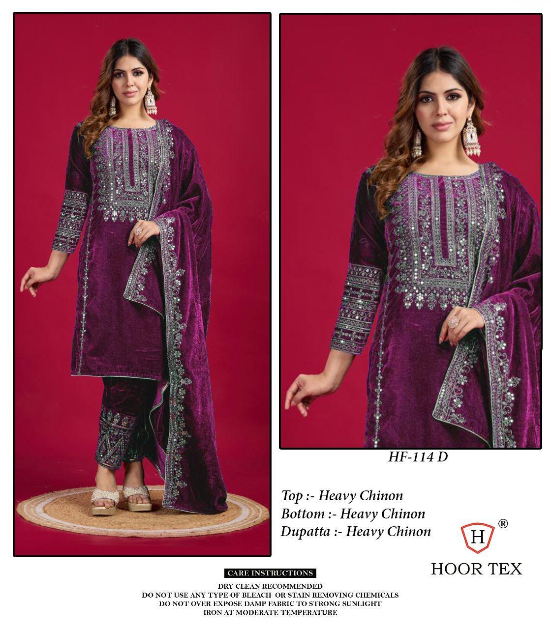 Hoor Tex Hf-114,A To D Heavy Chinon Wholesale Pakistani Readymade Eid Collection - Image 4