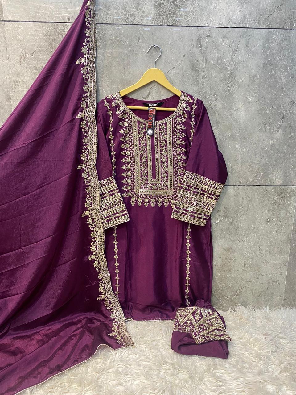 Hoor Tex Hf-114,A To D Heavy Chinon Wholesale Pakistani Readymade Eid Collection - Image 6