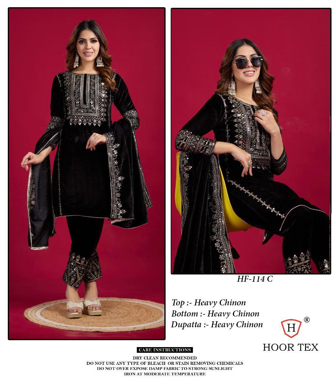 Hoor Tex Hf-114,A To D Heavy Chinon Wholesale Pakistani Readymade Eid Collection - Image 5
