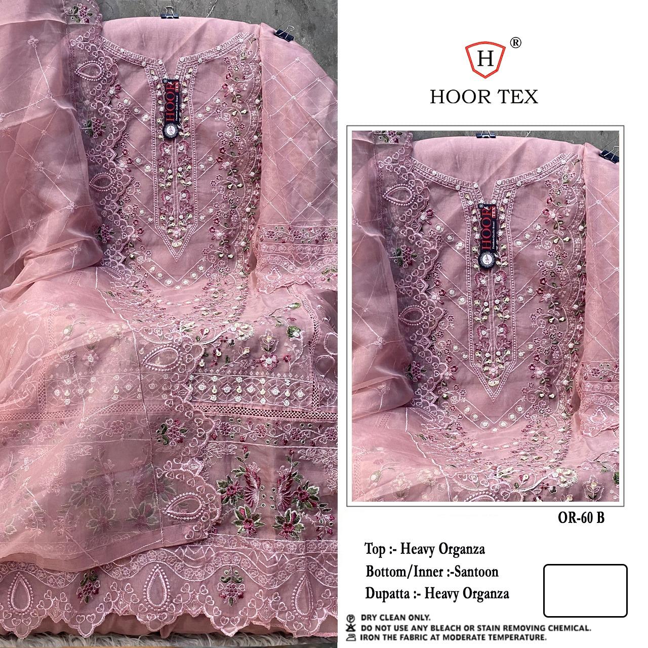 Hoor Tex Or-60,A To D Heavy Organza Wholesale Pakistani Salwar Suit Catalog - Image 3
