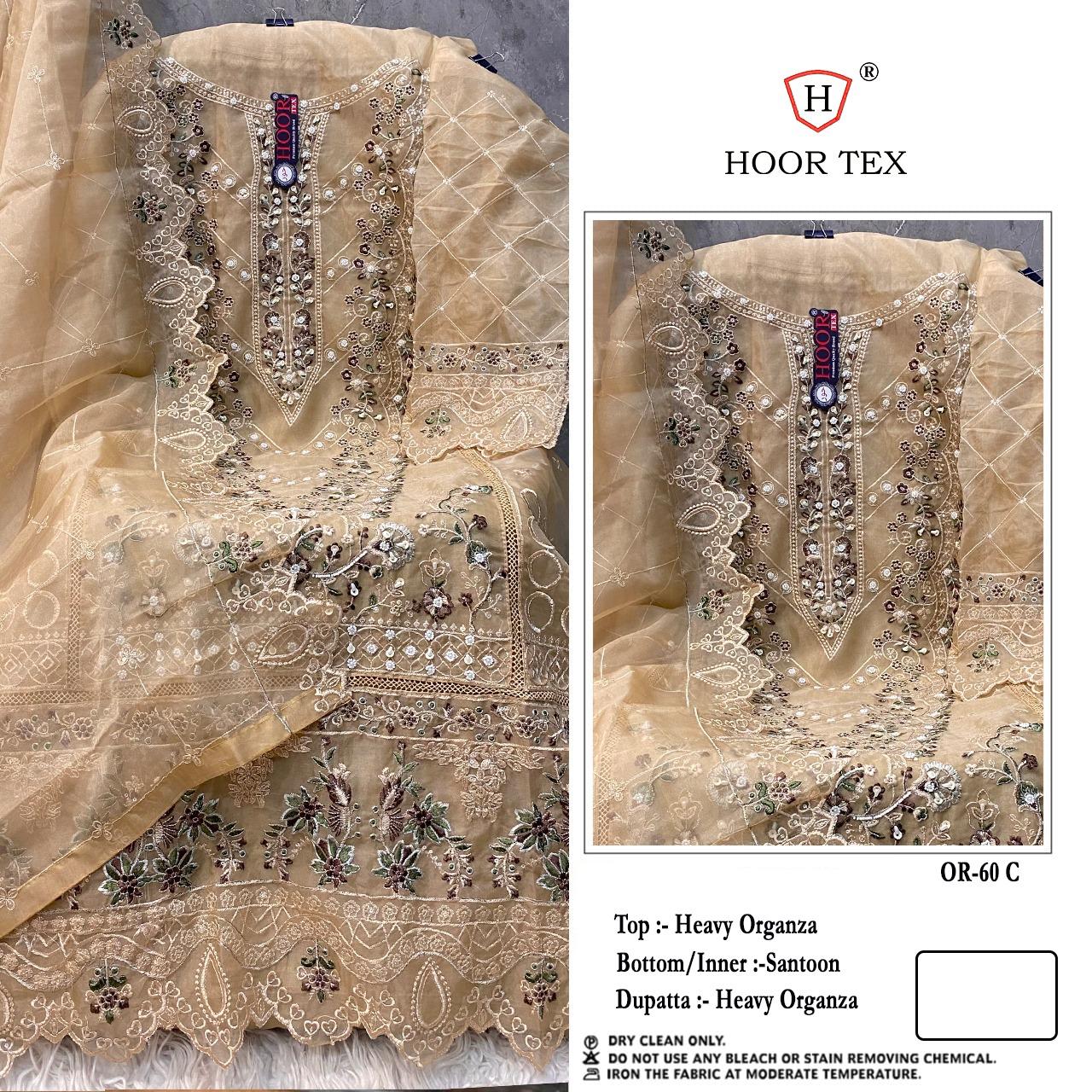 Hoor Tex Or-60,A To D Heavy Organza Wholesale Pakistani Salwar Suit Catalog - Image 4