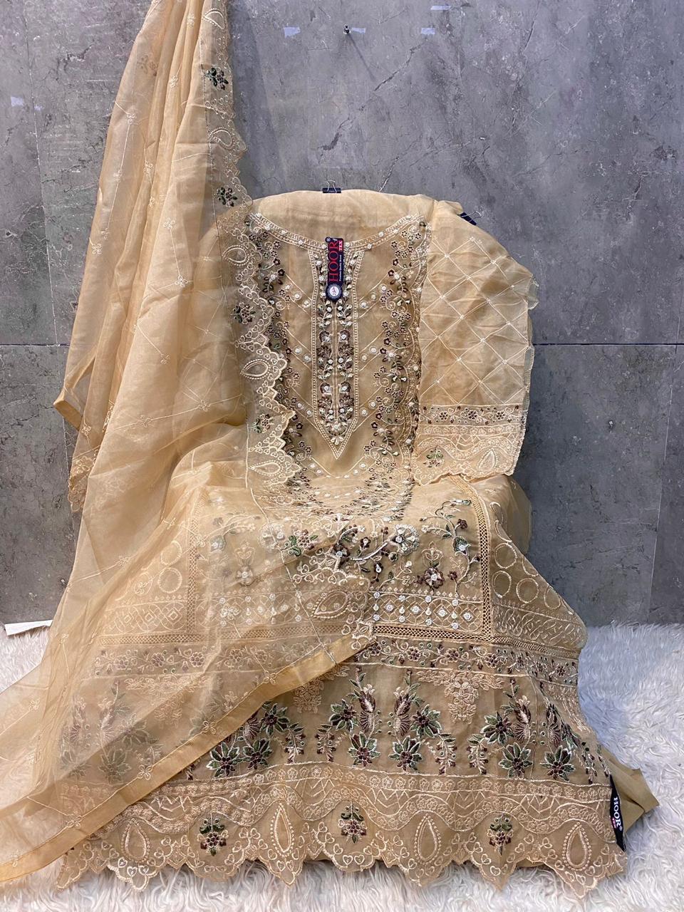 Hoor Tex Or-60,A To D Heavy Organza Wholesale Pakistani Salwar Suit Catalog - Image 5