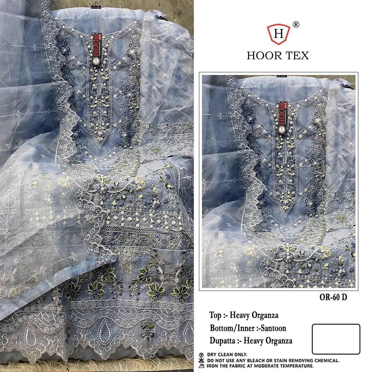 Hoor Tex Or-60,A To D Heavy Organza Wholesale Pakistani Salwar Suit Catalog - Image 6