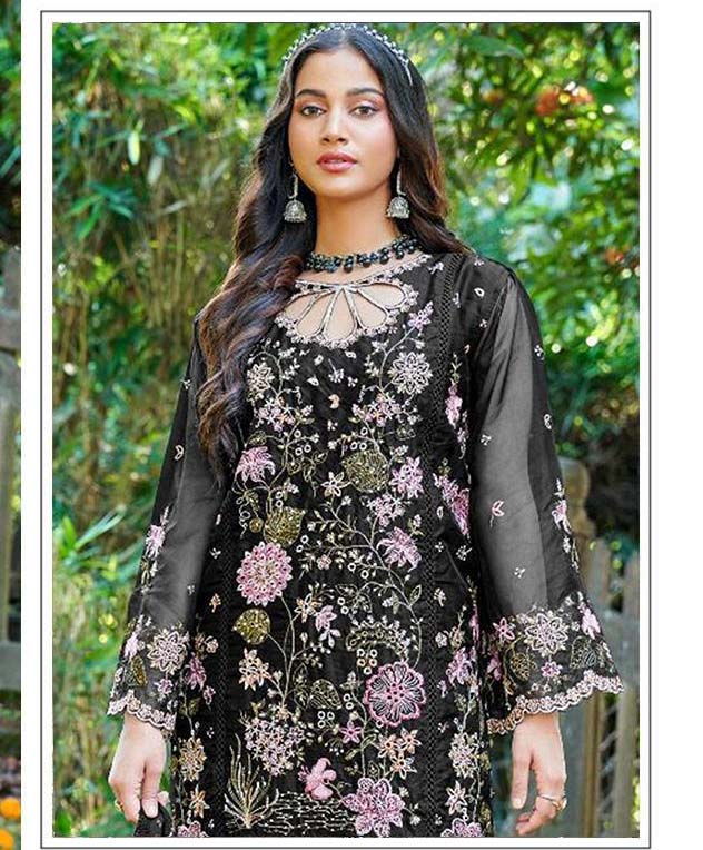 Hoor Tex Or-65,A To D Heavy Organza Wholesale Pakistani Readymade Salwar Suit Catalog