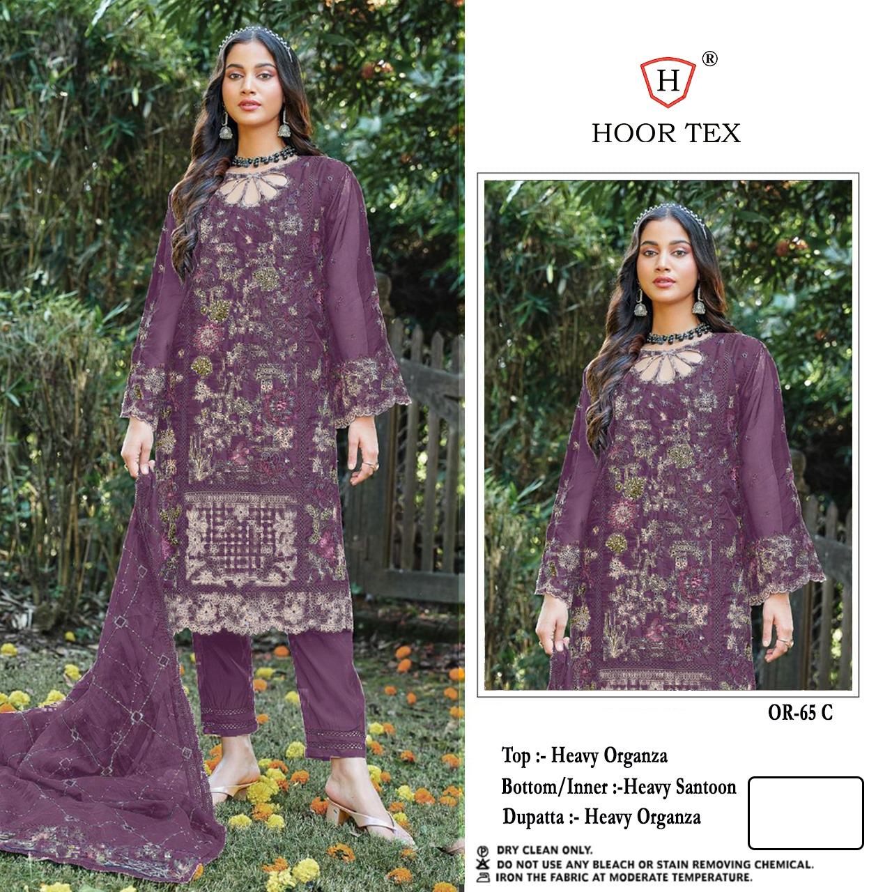 Hoor Tex Or-65,A To D Heavy Organza Wholesale Pakistani Readymade Salwar Suit Catalog - Image 3