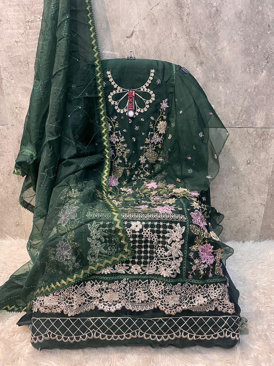 Hoor Tex Or-65,A To D Heavy Organza Wholesale Pakistani Readymade Salwar Suit Catalog - Image 5