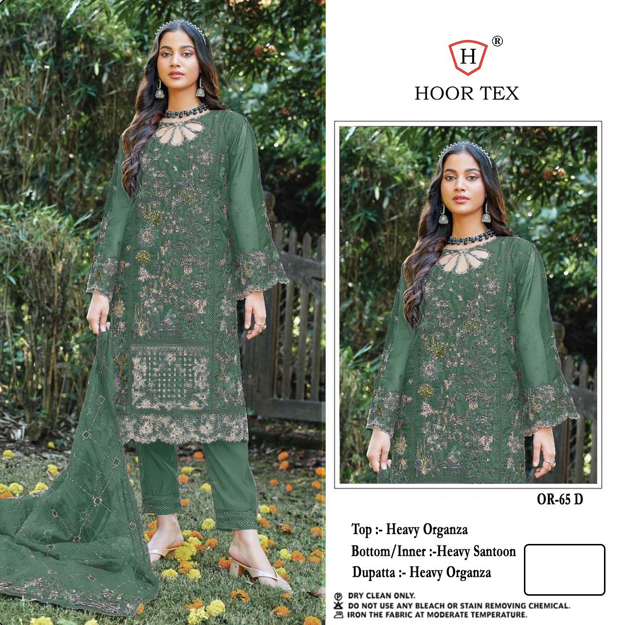Hoor Tex Or-65,A To D Heavy Organza Wholesale Pakistani Readymade Salwar Suit Catalog - Image 4