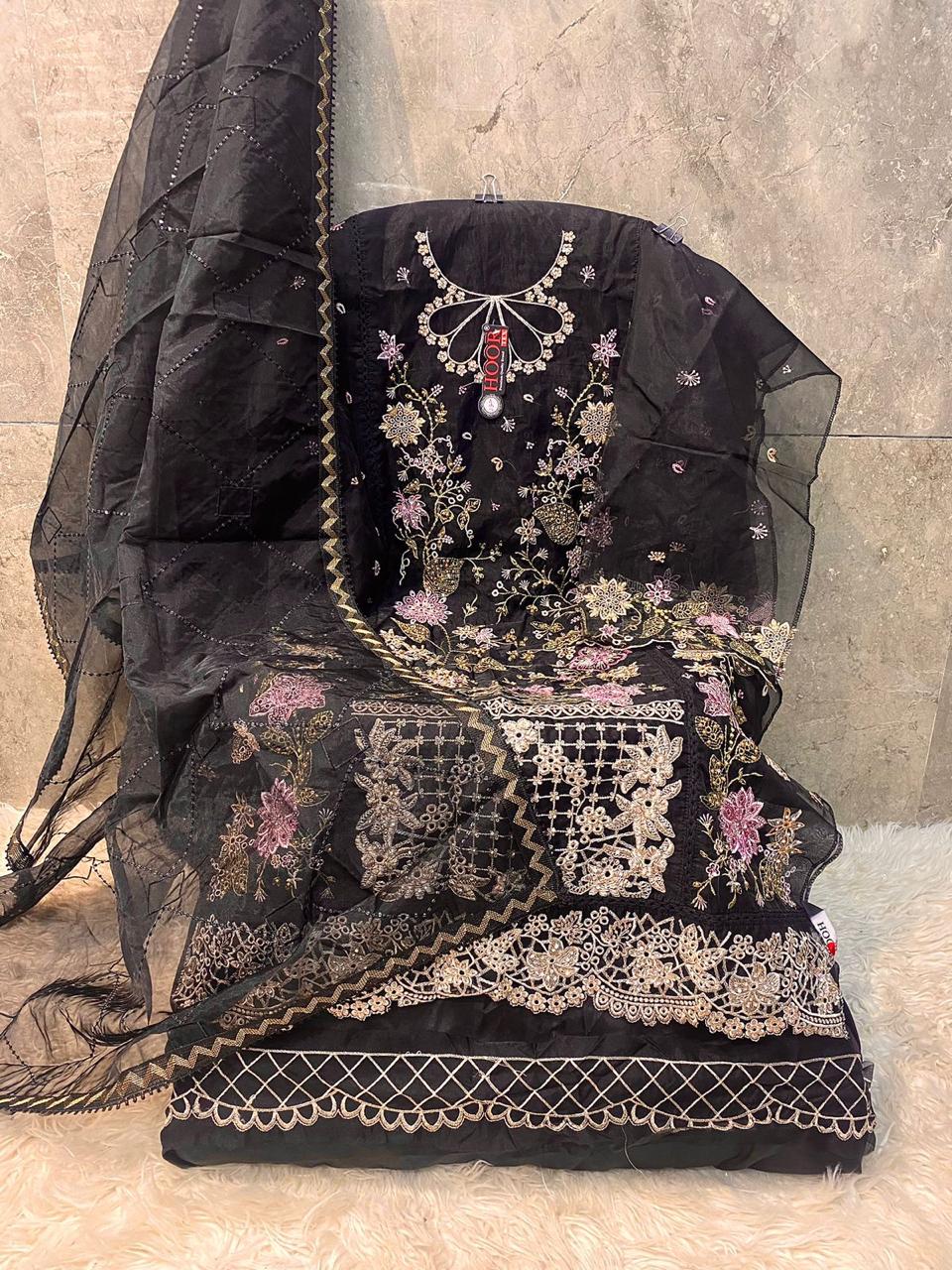 Hoor Tex Or-65,A To D Heavy Organza Wholesale Pakistani Readymade Salwar Suit Catalog - Image 6