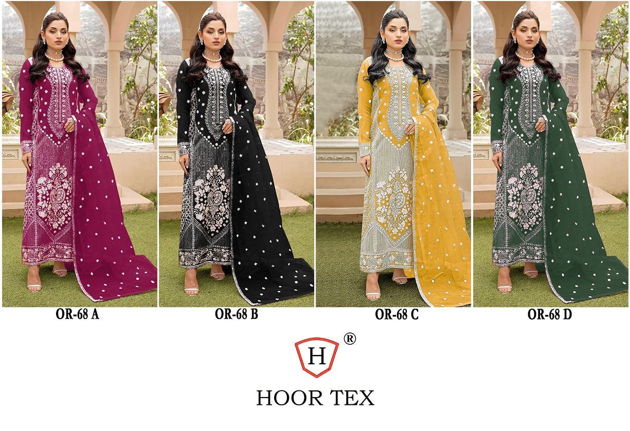 Hoor Tex Or-68,A To D Heavy Organza Wholesale Pakistani Salwar Suit Eid Collection - Image 9